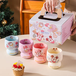 Juego de Tazas de Leche de Cerámica con Diseño de <span class=keywords><strong>Mickey</strong></span> y sus Amigos de <span class=keywords><strong>Disney</strong></span> - <span class=keywords><strong>Taza</strong></span> Infantil con Agarre de Dibujos Animados y Caja de Regalo para Bebés y Familias - Product Image 1