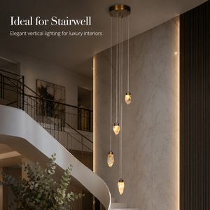 Modern <b>Crystal</b> <b>Chandelier</b> Natural <b>Crystal</b> Pendant Hanging Lighting for Villa Foyer & Corridor Factory Direct Custom Wholesale - Product Image 2