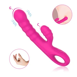 Thrusting Rabbit Vibrator G Spot Clitoral Waterproof Rechargeable Realistic Silicone Dildo factory price sex shop supplier