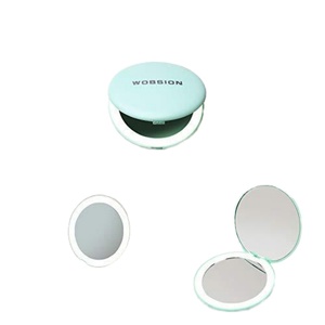 Miroir de maquillage à LED à étiquette privée, 3 couleurs, mini miroir cosmétique disponible, miroir à LED rechargeable - Product Image 4