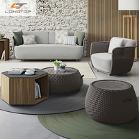 Günstige breite hängende Rattan Schaukel Holz Outdoor Rattan/Wicker Sofa Daybed Set