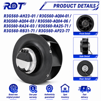 Ventilador Centrífugo Original R3G560-AP23-77 EC, 400V, 3000W, 560mm, Curvatura Inversa, para HVAC, Manejo de Aire, Refrigeración, Repuesto