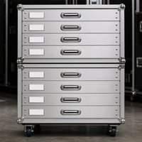 Commode de rangement à tiroirs multi-compartiments avec séparateurs en grille et supports pour flacons - Armoire de rangement pour fournitures médicales en aluminium thermolaqué ISO-9001