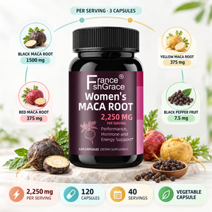 Fabricante Certificado por GMP, Shecome, Raíz de Maca para Mujeres, para el Alivio del Estrés y Mejora del Estado de Ánimo, Suplemento Herbal de Raíz de Maca para Mujeres - Product Image 5