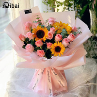 Qibai Korean Virgin Pulp Wasserdichtes Nebel papier Blumenstrauß Material für Bastel zwecke zum Einwickeln am Valentinstag