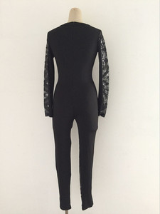 Mono de Lentejuelas con Escote Profundo y Manga Larga para Mujer, Estilo Moderno, Sexy, para Fiesta - Product Image 5