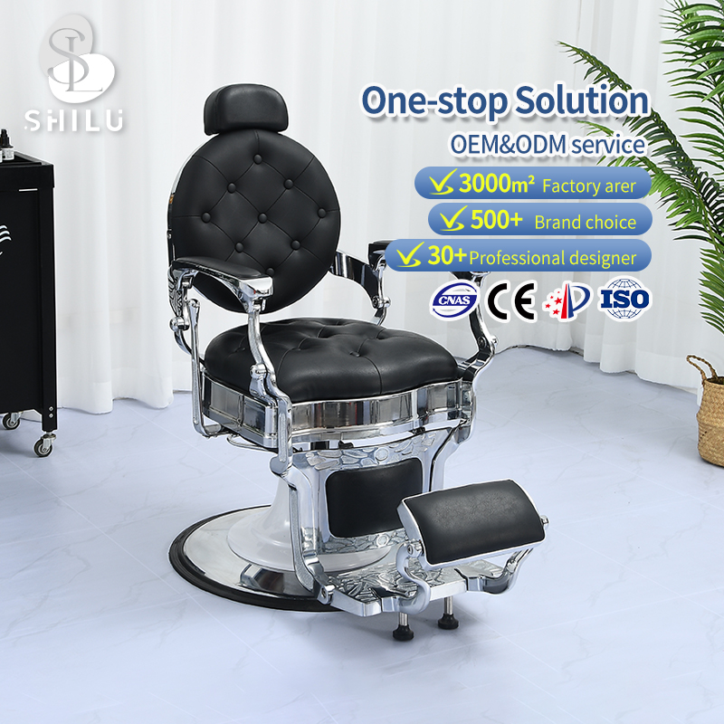 OEM & ODM LF9 коричневый ретро парикмахерское кресло набор прочный складной парикмахерское оборудование в винтажном стиле