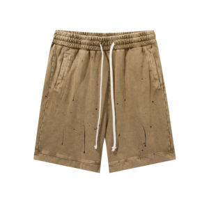 Fabricant de shorts délavés et portés de couleur unie pour hommes Distress Short High Street Pants Shorts pour hommes - Product Image 1