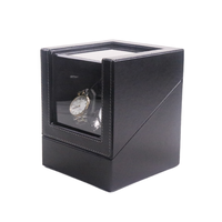 Remontoir de montres de luxe en cuir PU de haute qualité, 3 emplacements, silencieux, avec détection de lumière, fenêtre en acrylique, boîte à montres automatiques à ouverture rabattable