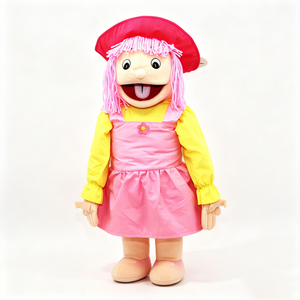Muñeca de Trapo Personalizada con Cabello de Hilo Rosa y Atuendo con Sombrero Rosa, Muñeca de Tela Suave, Muñeca de Trapo de Peluche Reconfortante - Product Image 1