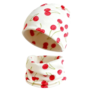 Conjunto de 2 Piezas de Gorro, Bufanda y Guantes de Punto Grueso para Niños, Estilo Sencillo, 100% Algodón, para Otoño e Invierno - Product Image 1