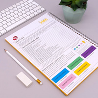 Carnet de notes A5 à spirale, pages lignées épaisses et colorées, carnet de notes pour prendre des notes, carnet de notes personnalisé, logo personnalisé, OEM/ODM, vente en gros