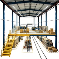 HONGXIN Étagère de mezzanine robuste personnalisable à 2-3 niveaux, sans boulons, à rivets, en acier laminé à froid, avec revêtement en poudre pour protection contre la corrosion