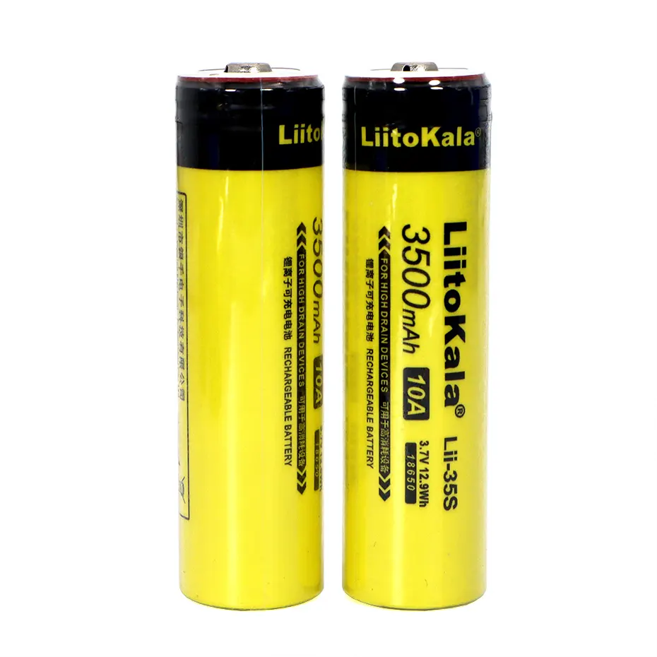 Liitokala-Botón de protección de alta gama, batería recargable de iones de litio para linterna, 18650 mAh, 3500