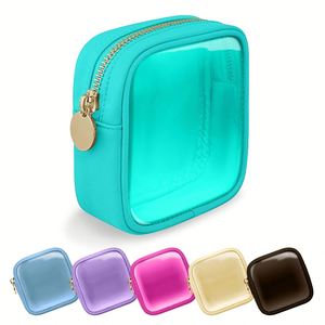 Pochette de maquillage personnalisée avec logo, en PVC transparent, fermeture éclair, imperméable, sac recyclé, pochette de maquillage personnalisable pour femmes, sacs de voyage, sacs de shopping - Product Image 1