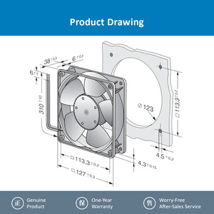 Ventilateur axial ebm-papst 5214NN 24V DC 127mm, ventilateur de refroidissement industriel à haut débit d'air - Product Image 4