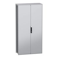 NSYSFN2010402DP Armoire de sol à 2 portes, acier galvanisé, IP55, gris, noir, 1000mm x 400mm 2000mm, série PanelSeT SFN