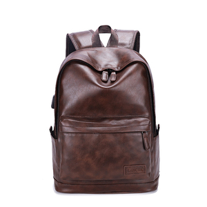 <strong>Black</strong> Student Business Travel <strong>Leather</strong> Smart Laptop Bag Slim Men Waterproof <strong>Backpack</strong> Wholesale - Product Image 2