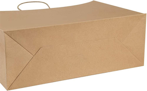 Sac de courses en papier kraft écologique KM 42*12*31cm avec poignée, logo imprimé, sac d'emballage pour épicerie, utilisation en magasin de charcuterie, restaurant - Product Image 6