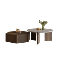 Table basse design moderne et simple pour salon, style nordique, luxe léger, combinaison de tables d'appoint rondes pour petit appartement