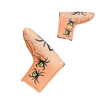 Nouveau pour Web Pattern : Housse de putter à angle droit avec broderie en cuir PU et design protecteur