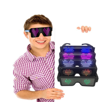 Lunettes LED rechargeables lumineuses avec modes de motifs pour la décoration de costumes de soirée en boîte de nuit, bar, Saint-Valentin, remise de diplôme, Halloween
