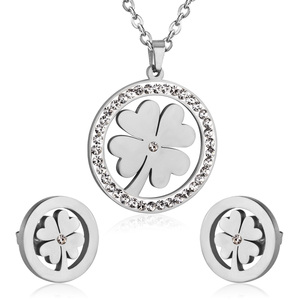Conjunto <span class=keywords><strong>de</strong></span> Joyería Fina <span class=keywords><strong>de</strong></span> Moda para Uso Diario, Chapado en Oro <span class=keywords><strong>de</strong></span> 18k, Cristal Australiano, Trébol <span class=keywords><strong>de</strong></span> Cuatro Hojas, Marca Famosa - Product Image 4