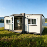 Maison en conteneur extensible de 20 pieds et 40 pieds à toit plat australien 2 chambres à coucher préfabriquées mobiles pour villas et hôtels