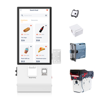 Kiosque de commande tout-en-un 32 pouces avec imprimante thermique, monnayeur, pour extérieur, multifonction, mural, paiement SDK, multi-OS