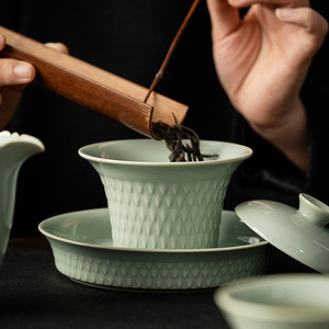 Tazón <span class=keywords><strong>de</strong></span> té elegante <span class=keywords><strong>de</strong></span> <span class=keywords><strong>la</strong></span> dinastía Song, juego <span class=keywords><strong>de</strong></span> Kung Fu hecho a mano, tazón <span class=keywords><strong>de</strong></span> té <span class=keywords><strong>de</strong></span> cerámica Simple, tapa verde <span class=keywords><strong>de</strong></span> huevo <span class=keywords><strong>de</strong></span> pato, tazas <span class=keywords><strong>de</strong></span> té y café Gaiwan - Product Image 3