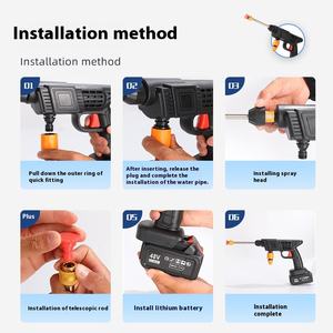 ปืนฉีดน้ำไร้สายลิเธียมประสิทธิภาพสูงขนาดหัวฉีดขนาด1.3มม. อุปกรณ์ล้างรถแรงดันสูงในครัวเรือน - Product Image 3