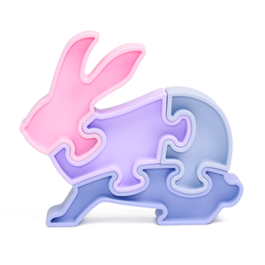 Puzzle en Silicone chaud avec forme d'Animal de lapin pour bébé enfants blocs de construction empilables sans Bpa doux <span class=keywords><strong>Montessori</strong></span> dentition à - Product Image 1