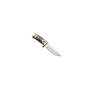 Couteau de chasse à lame fixe fait main PAK ENTERPRISES avec manche en corne de cerf et garde en laiton, couteau de survie pour le camping en plein air - Product Image 1