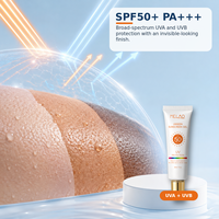 Crème solaire en gel premium SPF 50 mat, transparente, sans huile, naturelle, imperméable, sans traces blanches, hydratante pour le visage, protection UV, vente en gros