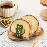 Boîte jetable pour gâteau roulé suisse, emballage demi-lune pour gâteau tigré, pâtisserie, gâteau roulé, dessert mochi