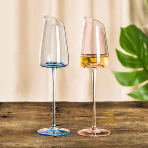 Shunstone moderno vino soffiato a mano bicchiere di Champagne calice di cristallo <span class=keywords><strong>rosa</strong></span> e blu <span class=keywords><strong>bicchieri</strong></span> di vino per la festa di nozze ristorante - Product Image 3