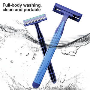 Maquinilla de afeitar desechable con tira lubricante para hombre, paquete de bolsas de plástico con mango de mezcla de goma y triple hoja de afeitar - Product Image 5