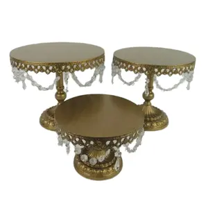 Soporte de pastel de Bodas de metal dorado de lujo de 14 pulgadas para decoración de postres y herramientas para pasteles