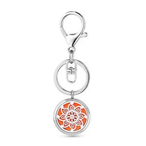 tree of life 30mm silver gold Aromatherapy Essential Oil Diffuser Keychain Locket Alloy Keyring Pendant fit pet collar as gift