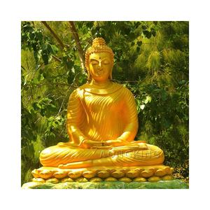 Decorazione del giardino resina seduta oro statua di <span class=keywords><strong>buddha</strong></span> per il commercio all'ingrosso - Product Image 1