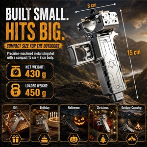 Slingshot semi-automatique haute précision avec double chargeur, cadre en alliage d'aluminium CNC pour la pratique de tir sur cible en extérieur GS272 V5 - Product Image 5