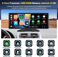 10.26 pouces voiture DVR pour Android 13 4 + 64G Carplay Android enregistreur de conduite automatique WIFI GPS tableau de bord avant et arrière Dash Cam