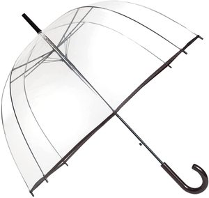 Màu Đen RTS Hoàn Toàn Rõ Ràng Dome Umbrella Giá Rẻ Nhựa Logo In Ấn Thấp MOQ Tùy Chỉnh Trong Suốt Dành Cho Người Lớn Mưa Ô Dù - Product Image 1