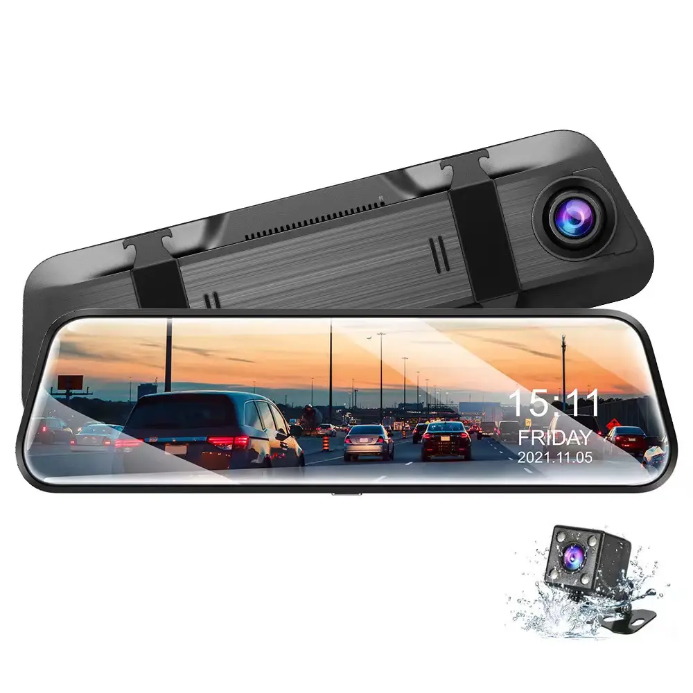 Wifi Autospiegel Dashcam Dual Len Dash Cam Drive Recorder Stream Achteruitkijkspiegel Schermcamera Voor En Achter Dubbele Lens
