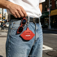 Porte-lunettes en cuir PU en forme de lèvres, mignon et tendance, porte-clés, breloque de sac, clip de suspension pour lunettes, accessoire pour sac fourre-tout