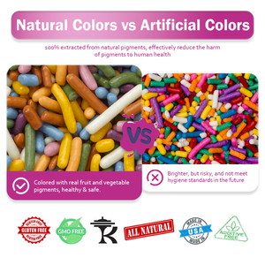 Mix Valentine Natural Sprinkles 100% Colorant alimentaire à base d'algues <span class=keywords><strong>Gluten</strong></span> Free Cake Sprinkles Comestible Decoration - Product Image 2