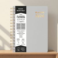 Carnet de notes et agenda en cuir à spirales avec couverture en tissu et PP, impression personnalisée, pour cadeau, 2024-2025