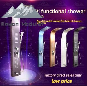 Accesorios de ducha de baño completos montados en la pared Wayon Panel de columna con patrón de rociador de lluvia con grifos Fabricante directo - Product Image 2