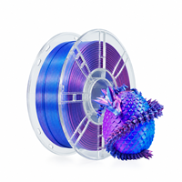 Filament d'imprimante 3D PLA soyeux bicolore Ridory 1 kg bleu violet finition brillante pour œufs de dragon et modèles fantastiques
