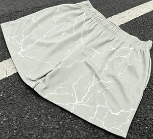 Shorts d'été en maille respirante 100 % polyester, taille mi-haute, tricotés, imprimés par sublimation, avec élastique personnalisé style vintage et entrejambe de 5 pouces - Product Image 3